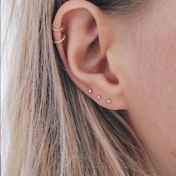 PRIMROSE Rose Gold Ball Stud Earrings - Picture 9 of 9